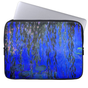 Monet Vatten Lilies och Weeping Willow Grenar Laptop Fodral