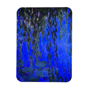 Monet Vatten Lilies och Weeping Willow Grenar Magnet