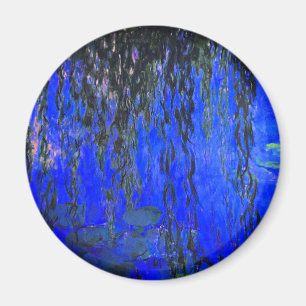 Monet Vatten Lilies och Weeping Willow Grenar Magnet