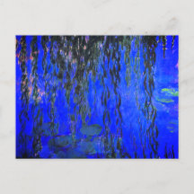 Monet Vatten Lilies och Weeping Willow Grenar