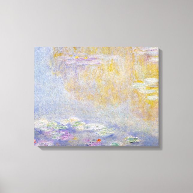 Monet - Vatten Lilies, Pastel Färg Fine Art Canvastryck (Framsida)