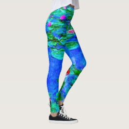 Monet - Vatten-Lilies (röd) Leggings