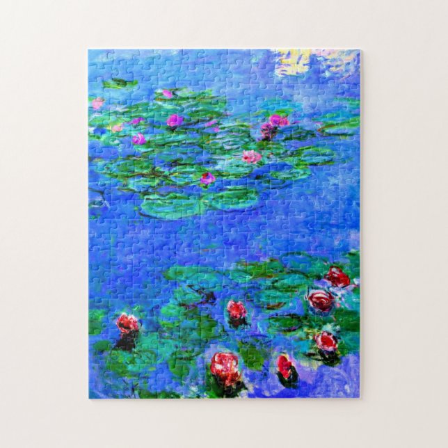 Monet - Vatten Lilies (röd) Pussel (Vertikal)