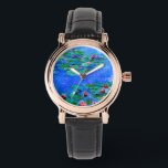 Monet - Vatten Lilies (Röda) Armbandsur<br><div class="desc">Claude Monet-målning,  Vatten Lilies (röd)</div>