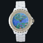 Monet - Vatten Lilies (Röda), berömd Armbandsur<br><div class="desc">Claude Monet-målning,  Vatten Lilies (röd),  populära teckningar</div>