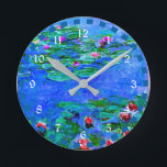 Monet - Vatten Lilies (Röda), berömd Rund Klocka<br><div class="desc">Claude Monet-målning,  Vatten Lilies (rött),  populära teckningar</div>