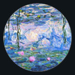 Monet - Vatten Lilies (rosa) 1919 berömd grafik Runt Klistermärke<br><div class="desc">Claude Monet 1919 berömd,  Vatten Lilies (rosa)</div>