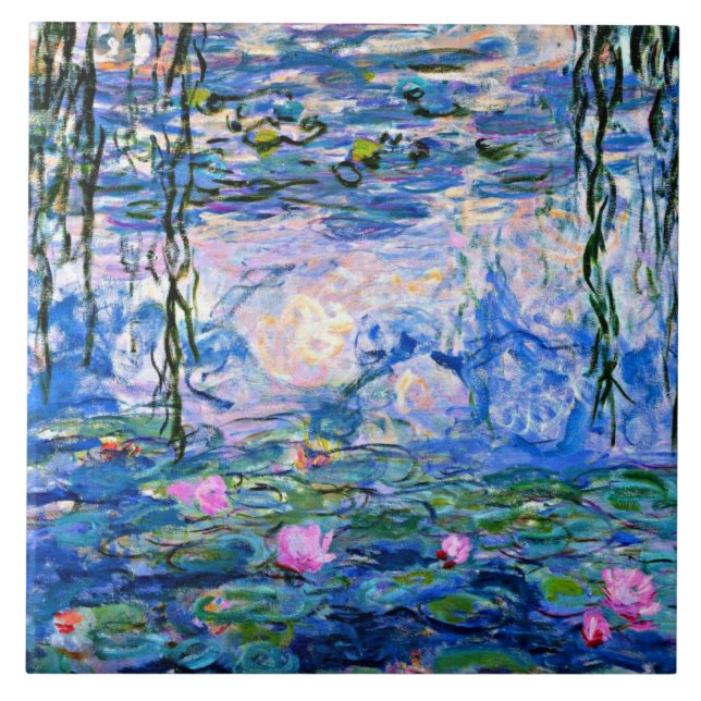 Monet - Vatten Lilies (rosa) 1919 berömd Kakelplatta (Framsidan)