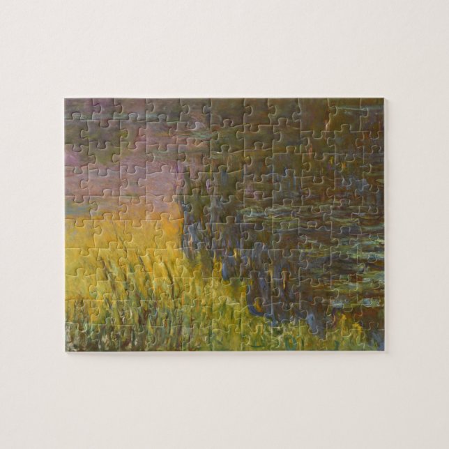 Monet Vatten Lilies sätter Sol Fine Art Pussel (Horisontell)