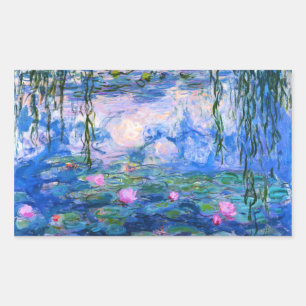 Monet Vatten Lilies Stickers Rektangulärt Klistermärke