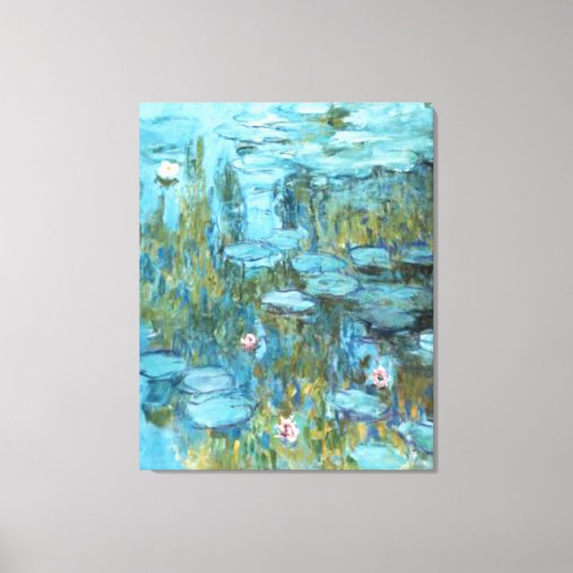 Monet - Vatten Lilies (turkos), 1915 Canvastryck (Framsida)