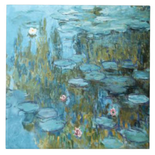 Monet-Vatten Lilies (turkos) Kakelplatta