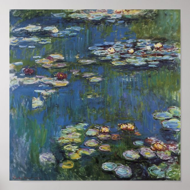 Monet Vatten Lilies Vintage Art Poster (Framsidan)