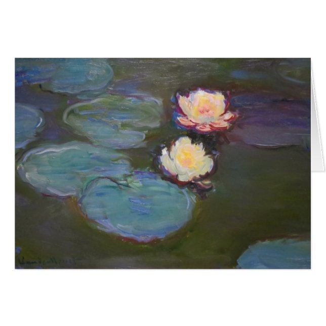 Monet Vatten Lily Lilies Pond Waterlilies Painting Hälsningskort (Framsidan Horizontal)