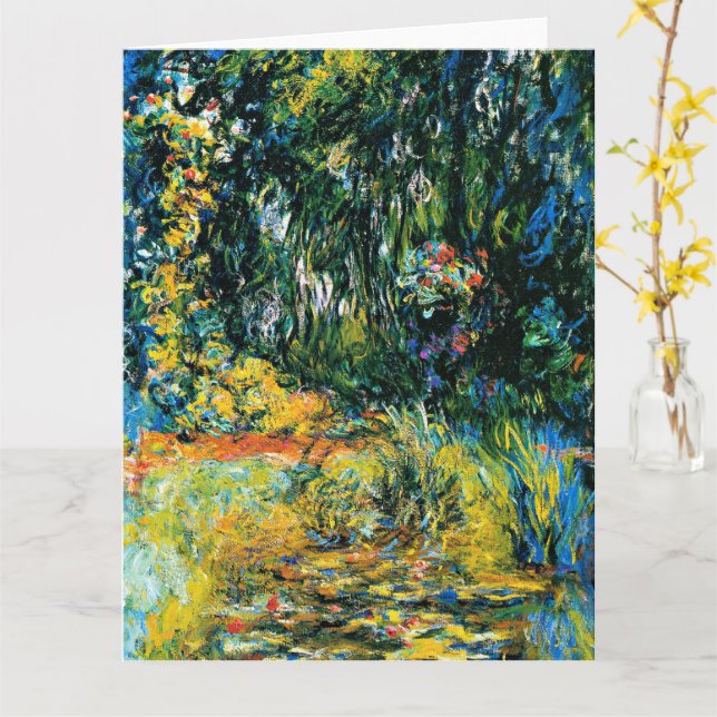 Monet - Vatten Lily Pond, 1918, Kort (Gul blomma)