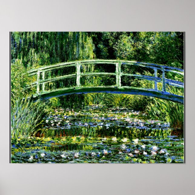Monet - Vatten Lily Pond, grönt Poster (Framsidan)