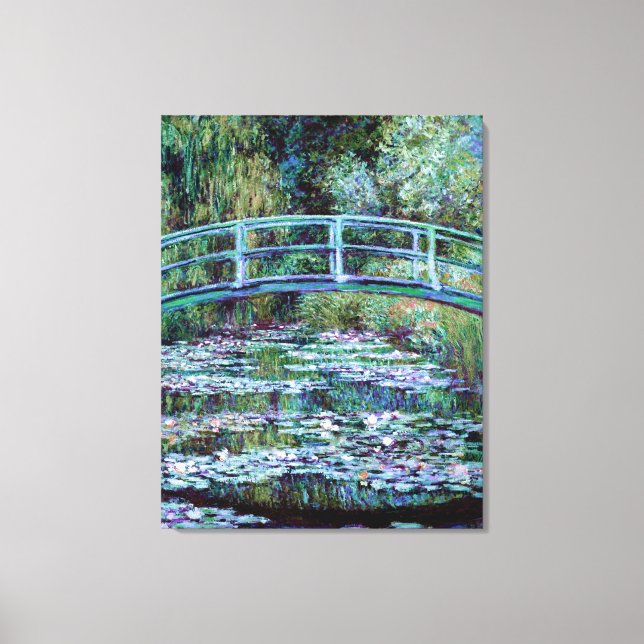 Monet - Vatten Lily Pond och japansk Bridge Canvastryck (Framsida)