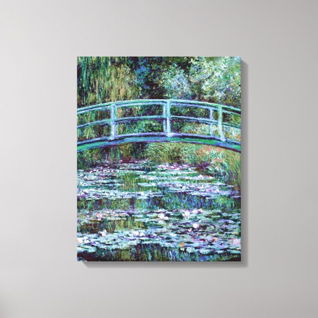 Monet - Vatten Lily Pond och japansk Bridge Canvastryck (Framsida)