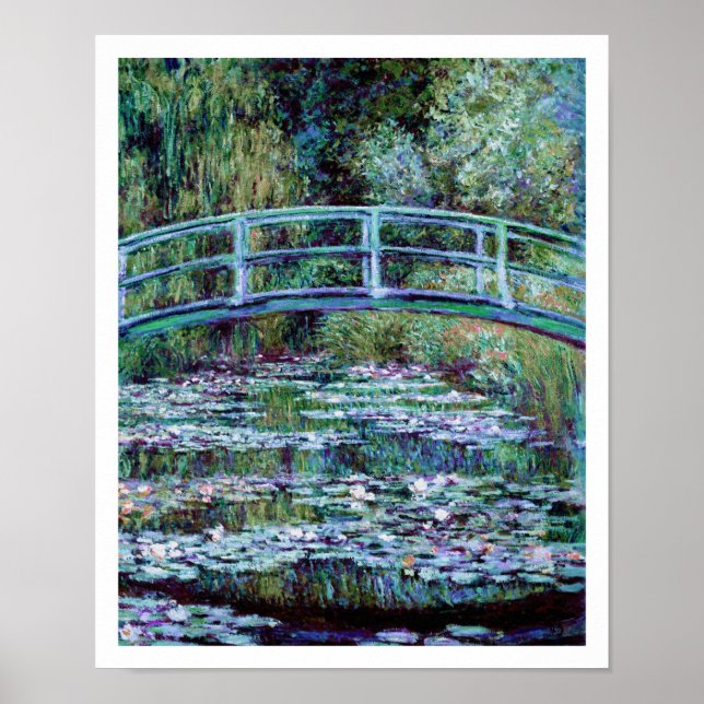 Monet - Vatten Lily Pond och japansk Bridge Poster (Framsidan)