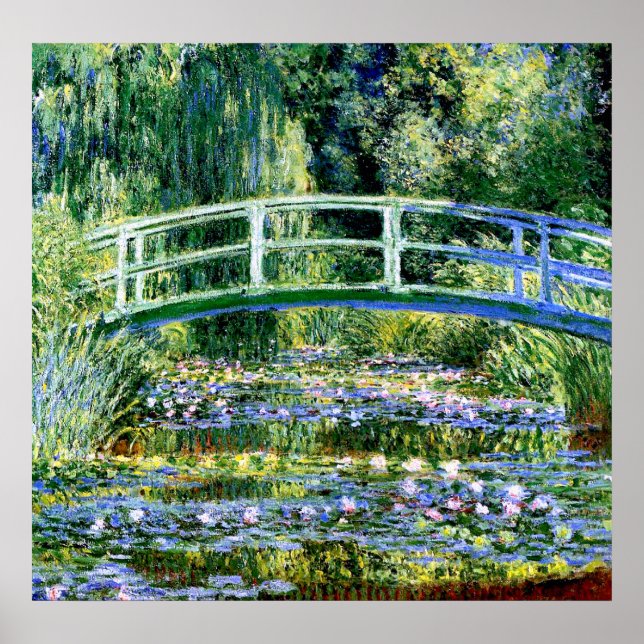 Monet - Vatten Lily Pond och japansk Bridge Poster (Framsidan)