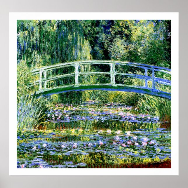 Monet - Vatten Lily Pond och japansk Bridge Poster (Framsidan)