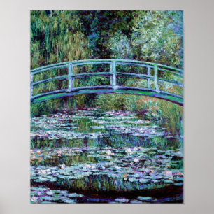 Monet - Vatten Lily Pond och japansk Bridge Poster