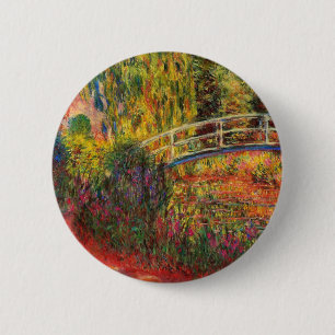 Monet Vatten Lily Pond och Vatten Irises Knapp