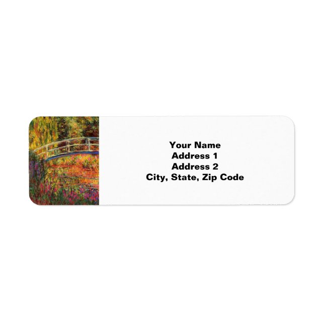 Monet Vatten Lily Pond och Vatten Irises Returadress Etikett (Framsidan)