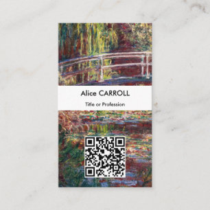 Monet - Vatten Lily pond, Rosa Harmony - QR-kod Visitkort