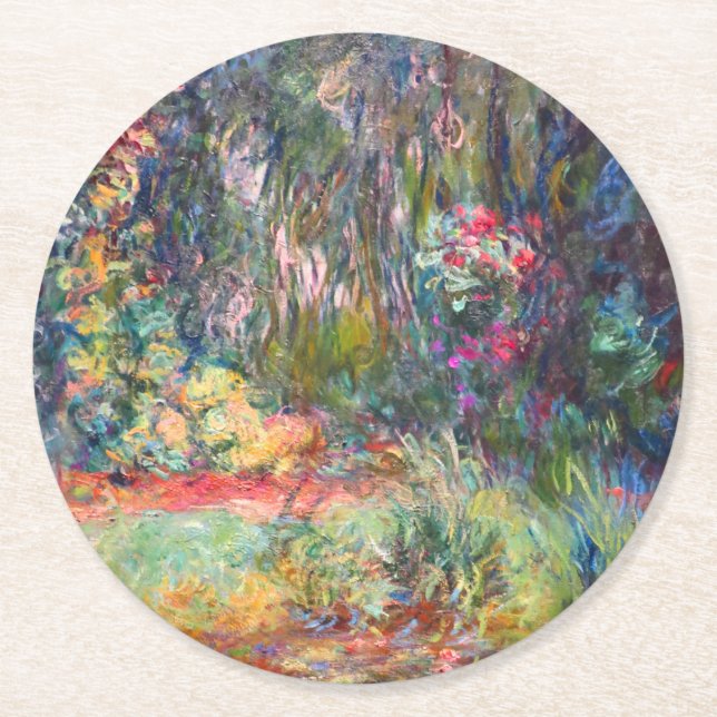 Monet Vatten Lily Pond Underlägg Papper Rund (Framsidan)