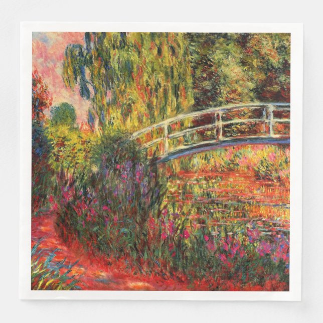 Monet - Vatten Lily Pond, Vatten Irises Pappersservett (Framsida)