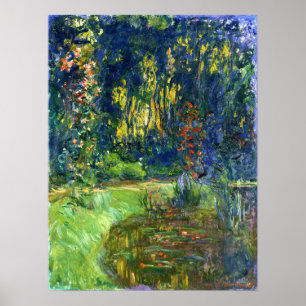 Monet - Vatten Lily Pond vid Giverny 1919 Poster