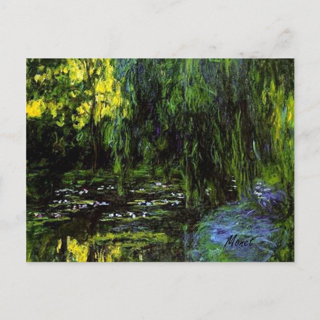 MONET Vatten Lily Pond Weeping Willows Postcard Vykort (Framsida)