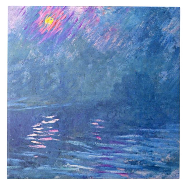 Monet - Vatten Loo Bridge, berömd-målning, Kakelplatta (Framsidan)