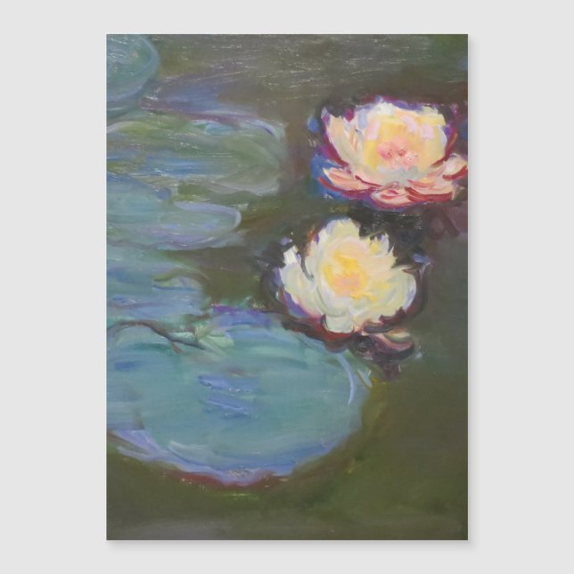 Monet Vattenlilja Liljor Damm Vattenliljor Målning (Framsida)