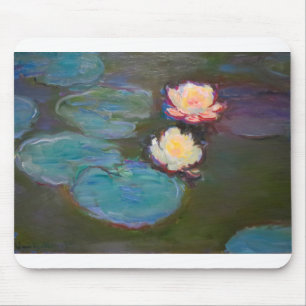 Monet Vattenlilja Liljor Damm Vattenliljor Målning Musmatta