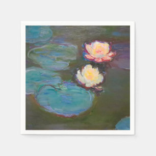 Monet vattenlilja liljor damm vattenliljor målning pappersservett