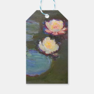 Monet Vattenlilja Liljor Damm Vattenliljor Målning Presentetikett
