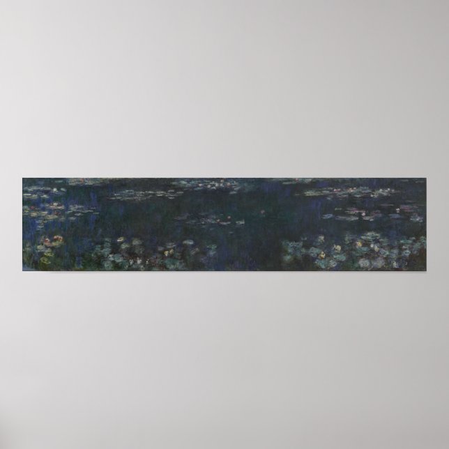 Monet - Vattenliljor Gröna Reflektioner Poster (Framsidan)