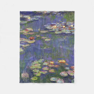 Monet Vattenliljor Mästerverk Målning Fleecefilt