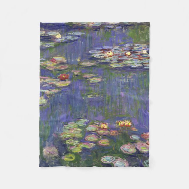 Monet Vattenliljor Mästerverk Målning Fleecefilt (Framsidan)