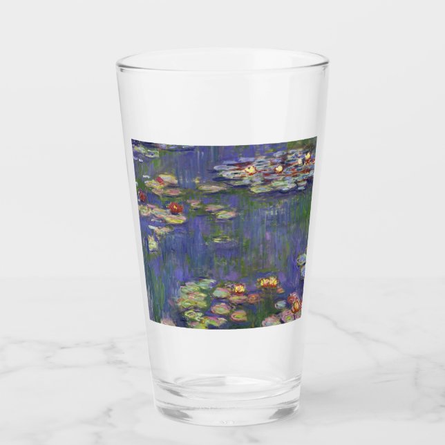 Monet Vattenliljor Mästerverk Målning Glaskopp (Framsida)