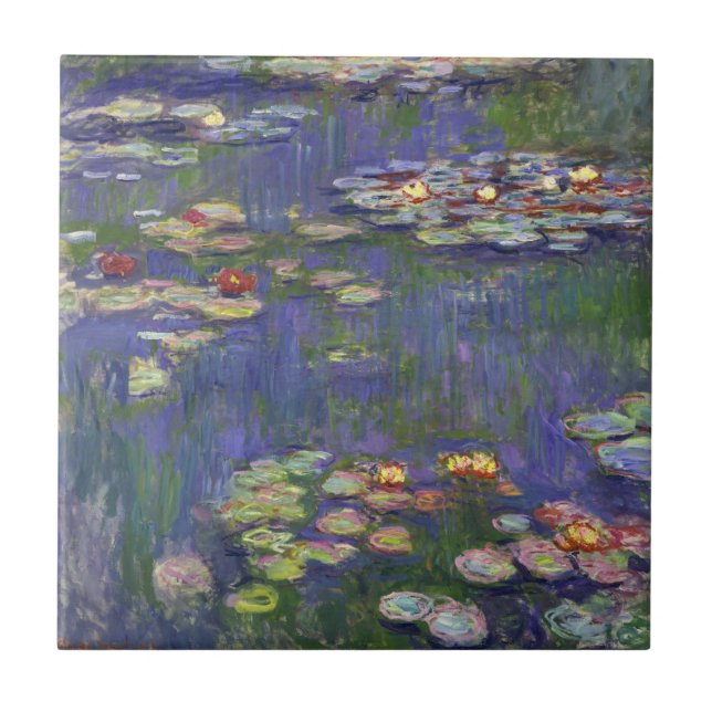 Monet Vattenliljor Mästerverk Målning Kakelplatta (Framsidan)