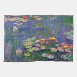 Monet Vattenliljor Mästerverk Målning Kökshandduk