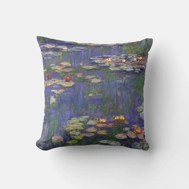 Monet Vattenliljor Mästerverk Målning Kudde (Framsida)