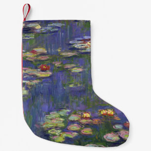Monet Vattenliljor Mästerverk Målning Liten Julstrumpa