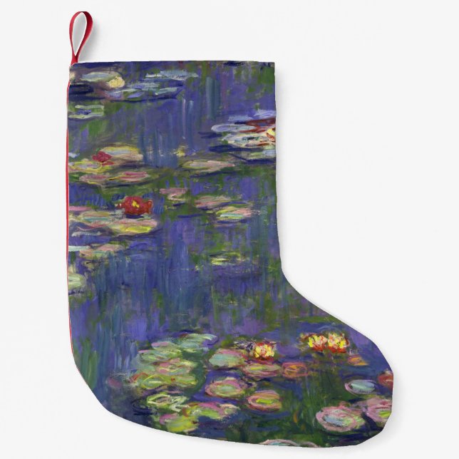 Monet Vattenliljor Mästerverk Målning Liten Julstrumpa (Framsidan)
