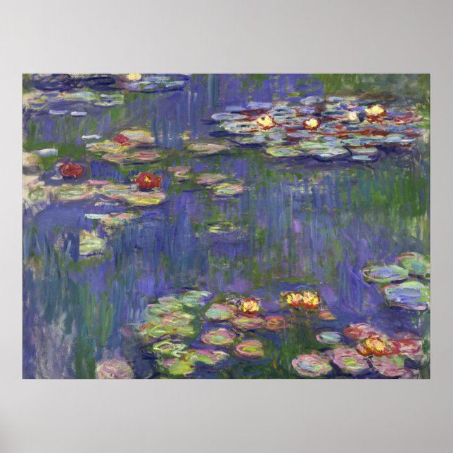 Monet Vattenliljor Mästerverk Målning Poster (Framsidan)