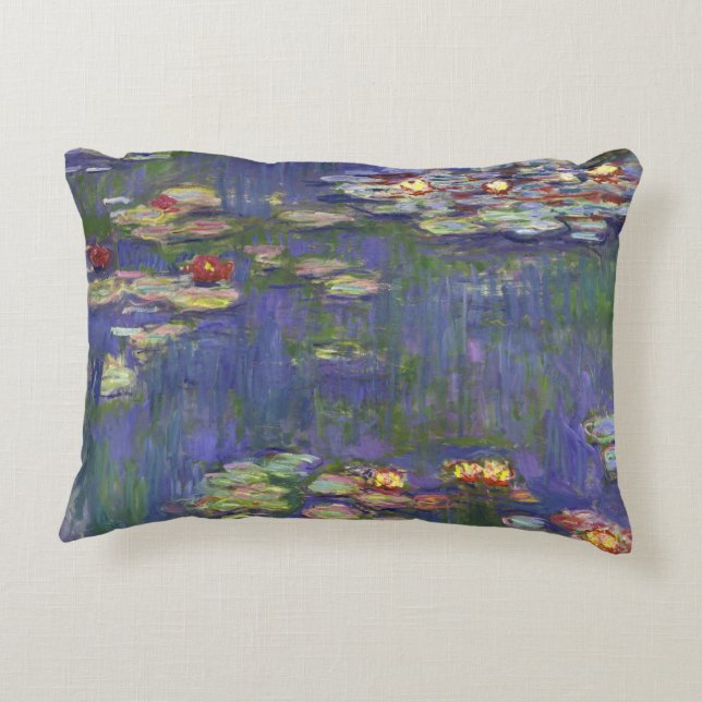 Monet Vattenliljor Mästerverk Målning Prydnadskudde (Baksidan)