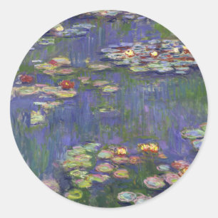 Monet Vattenliljor Mästerverk Målning Runt Klistermärke
